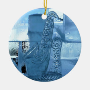 Adorno De Cerámica Escultura de hielo saxofón, Quebec, Canadá