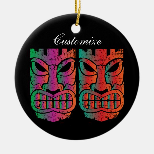 Adorno De Cerámica Escultura Twin Tiki Thunder_Cove (Frente)