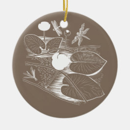 Adorno De Cerámica Esgrima de nenúfares