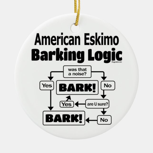 Adorno De Cerámica Eskimo Barking Logic de Estados Unidos (Frente)