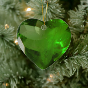 Adorno De Cerámica Esmeralda con forma de corazón