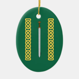 Adorno De Cerámica Espada celta y arrojo antiguos