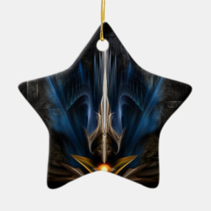 Adorno De Cerámica Espada de arte fractal ligero