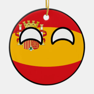Adorno De Cerámica España Geeky que tiende divertida Countryball