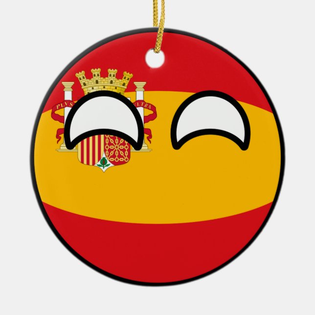 Adorno De Cerámica España Geeky que tiende divertida Countryball (Frente)