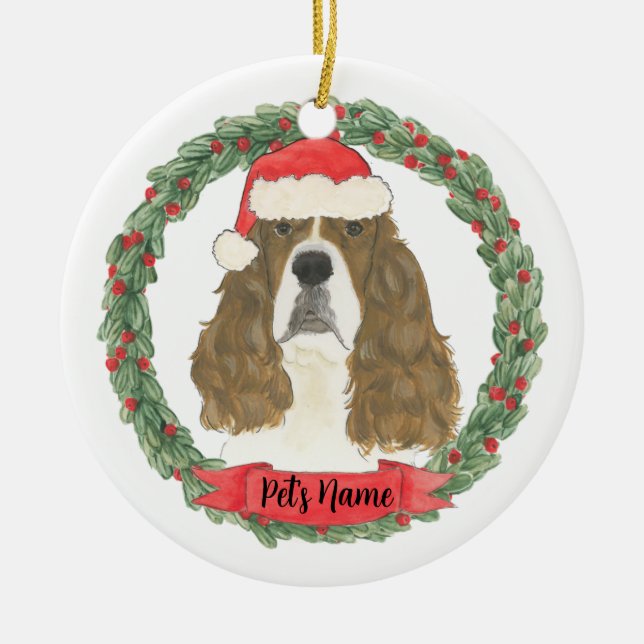 Adorno De Cerámica Español de Red English Springer personalizado (Frente)