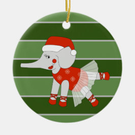 Adorno De Cerámica Especial de Ballerina Elephant Snowflake Navidades