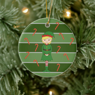 Adorno De Cerámica Especial de Navidad de la Chica Elfo illusima