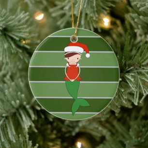 Adorno De Cerámica Especial de Navidad de Sirena