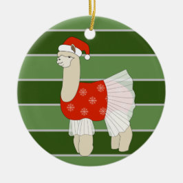 Adorno De Cerámica Especial de Navidades de la Ballerina Llama Snowfl