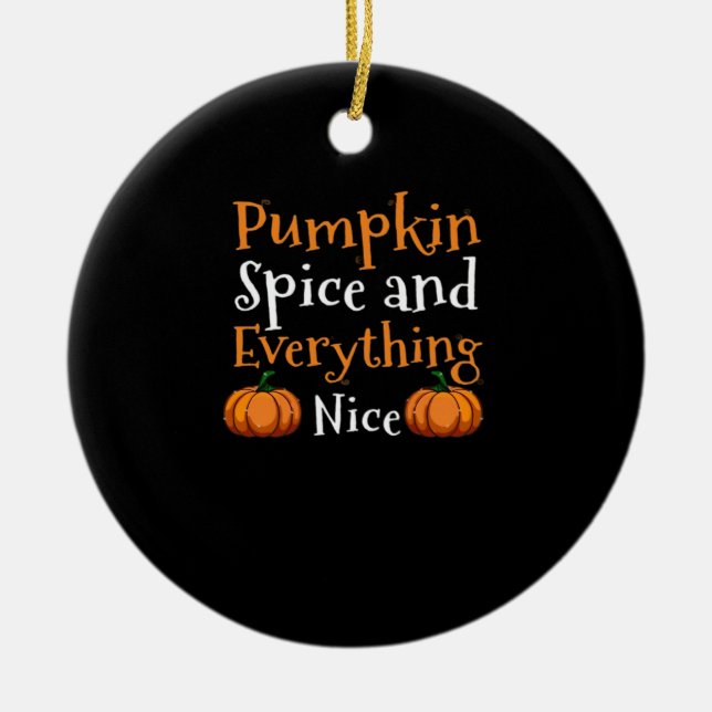 Adorno De Cerámica Especias De Calabaza Y Todo Lo Bonito Halloween (Frente)