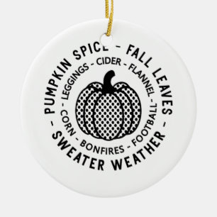 Adorno De Cerámica Especie de calabaza - Hojas de otoño - Clima de su
