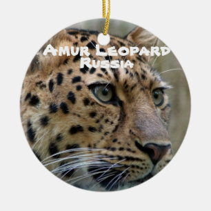 Adorno De Cerámica Especies en peligro de extinción Serie Amur Leopar