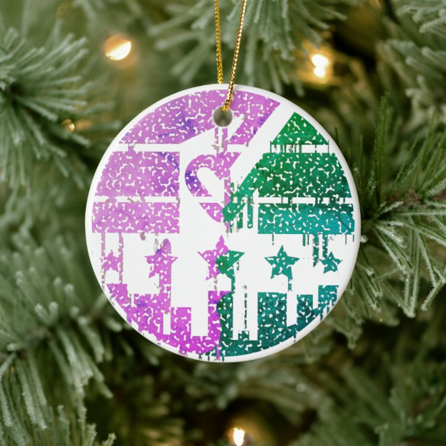 Adorno De Cerámica Especkles de goteo - Convergencia colorida (Árbol)