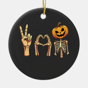 Adorno De Cerámica Espectacular esqueleto de calabaza de Halloween