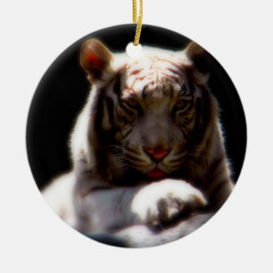 Adorno De Cerámica Espejismo de Tigre Blanco