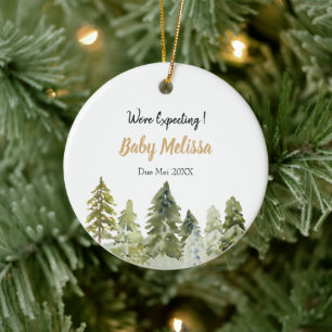 Adorno De Cerámica Esperamos que los padres ornamen el árbol de pinos