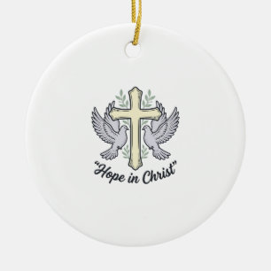 Adorno De Cerámica Esperanza en Cristo Paloma Cruz Diseño Cristiano V