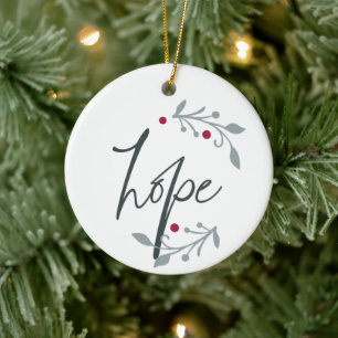 Adorno De Cerámica Esperanza Navidad Personalizada