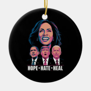 Adorno De Cerámica Esperanza Odio Sanar Elevar Kamala 2024