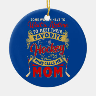 Adorno De Cerámica Esperar A Conocer A Un Jugador De Hockey Favorito 