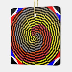 Adorno De Cerámica Espiral azul amarillo rojo de Kenneth Yoncich