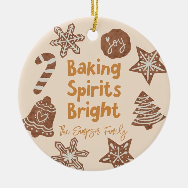 Adorno De Cerámica Espíritu agitador Brillantes Cookies de vacaciones (Frente)