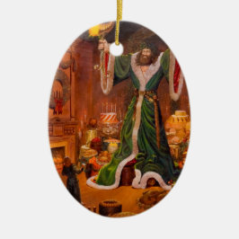 Adorno De Cerámica Espíritu del presente navideño