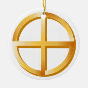 Adorno De Cerámica Espiritualidad nativa, símbolo oro