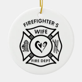 Adorno De Cerámica Esposa del bombero