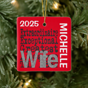 Adorno De Cerámica Esposa Extraordinaria PERSONALIZADO