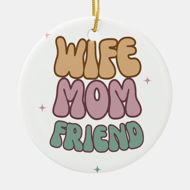 Adorno De Cerámica Esposa Mamá Amiga, Regalo del Día de la Madre, Reg (Frente)