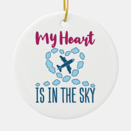 Adorno De Cerámica Esposa Piloto Mi Corazón Está En El Cielo