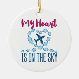 Adorno De Cerámica Esposa Piloto Mi Corazón Está En El Cielo