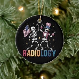 Adorno De Cerámica Esqueleto Bailarín Técnico de Radiología X-ray Pat