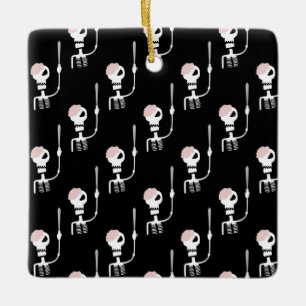 Adorno De Cerámica Esqueleto de Halloween con espada