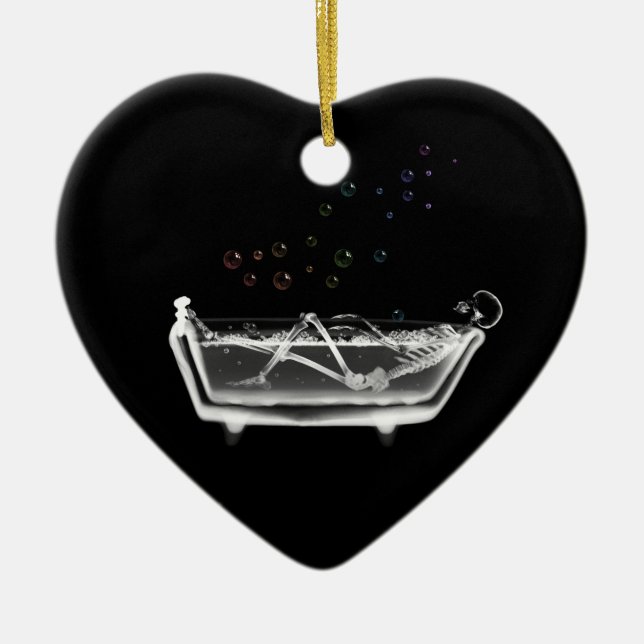 Adorno De Cerámica Esqueleto de la radiografía de la tina de baño - (Frente)