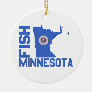 Adorno De Cerámica Esquema de estado de Pescado Minnesota