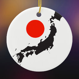 Adorno De Cerámica Esquema y círculo del mapa de Japón