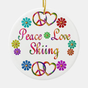 ADORNO DE CERÁMICA ESQUÍ DEL AMOR DE LA PAZ