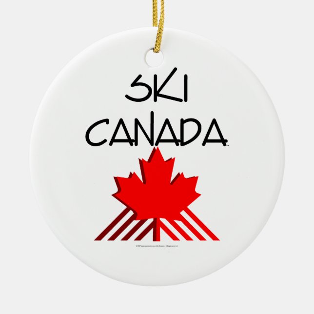 Adorno De Cerámica Esquí SUPERIOR Canadá (Frente)