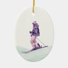 ADORNO DE CERÁMICA ESQUIADOR DE PISTAS DE INVIERNO