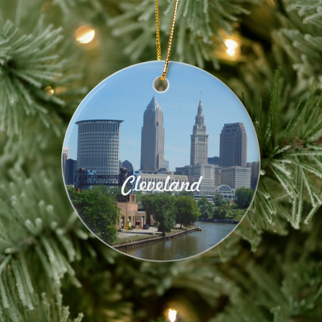 Adorno De Cerámica Esquina clásica de Cleveland (Árbol)