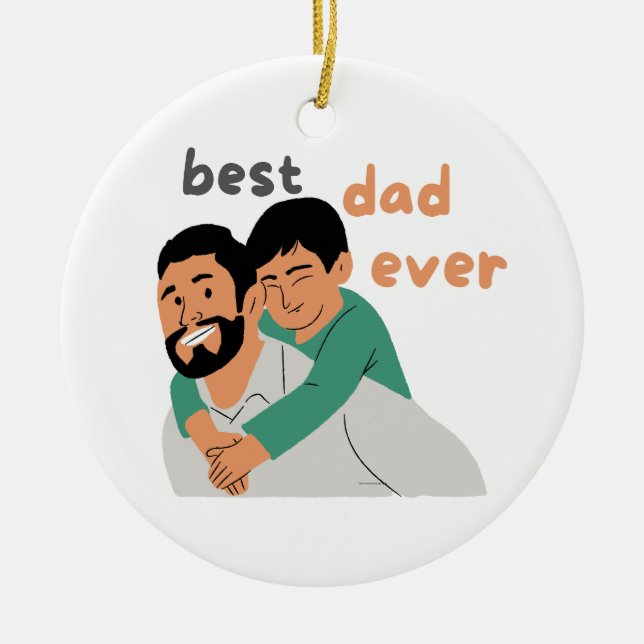 Adorno De Cerámica "Esquina de diseño de papá: Celebrando la paternid (Frente)