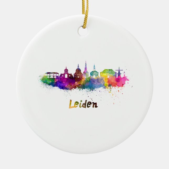 Adorno De Cerámica Esquina de Leiden en acuarela (Frente)