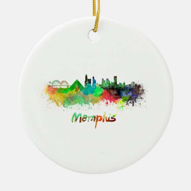 Adorno De Cerámica Esquina de Memphis en acuarela (Frente)