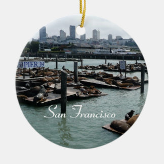 Adorno De Cerámica Esquina de San Francisco y Pier 39 Sea Lions City