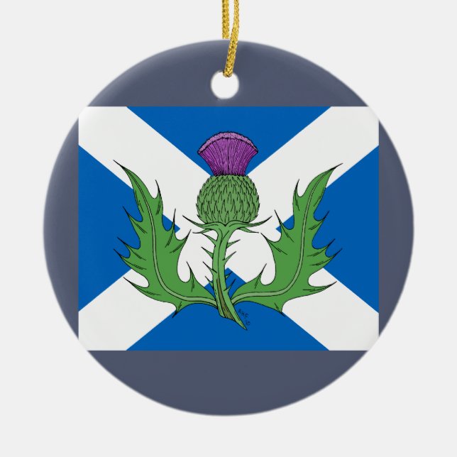 Adorno De Cerámica Esquisto y Saltire escoceses (Frente)