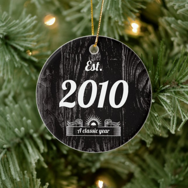 Adorno De Cerámica Est. in 2010 A Classic Year Personalised (Árbol)