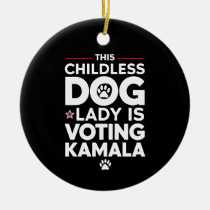 Adorno De Cerámica Esta dama de perro sin hijos está votando las elec